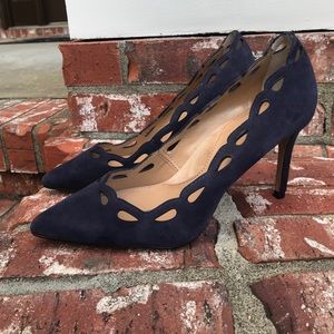 Banana Republic Navy Blue Suede Heels SIZE 7